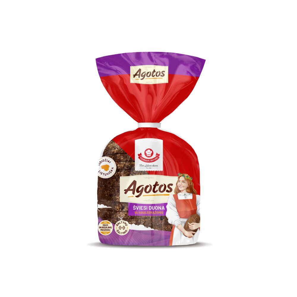 Agotos šviesi duona su saulėgrąžom